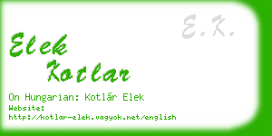 elek kotlar business card